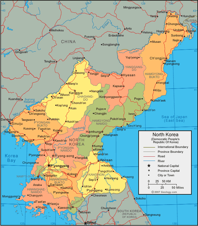 political north korea map